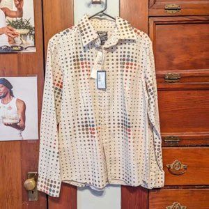 Early 2000s men's button down casual long-sleeve shirt. Size large. New w/tags!